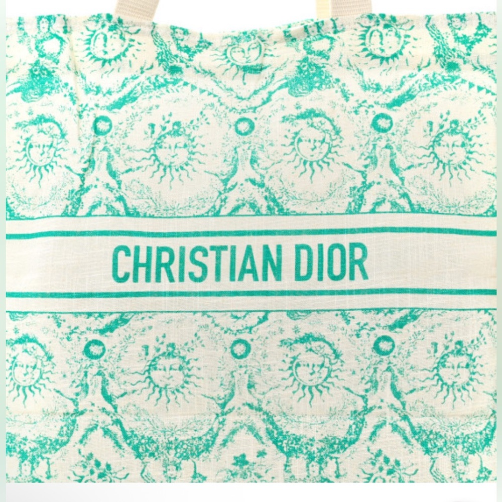 NIB Dioriviera VIP Large Linen Tote Bag in Aquamarine — Retails for $850 - Picture 7 of 12